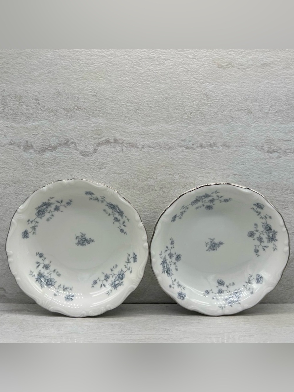 💥 Two Johann Haviland Bavaria Germany Blue Garland Small Bowls